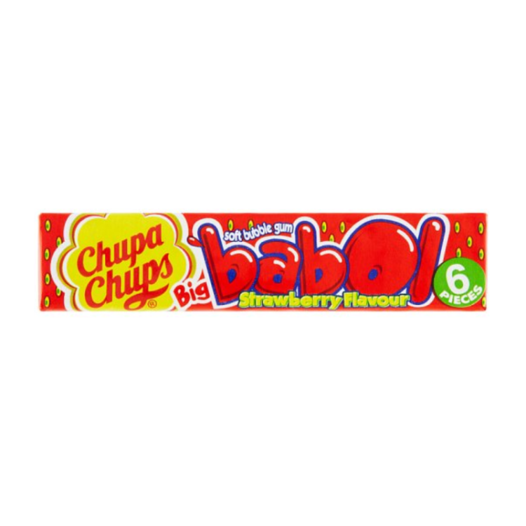 Chupa Chups Big Babol žvýkačky 27,6g Strawberry Flavour 6 ks