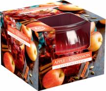 Obrázek k výrobku BISPOL Svíčka ve skle Apple - Cinnamon 80g -  jablko a skořice