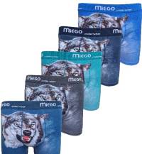 Obrázek k výrobku Miego Pánské bavlněné boxerky  Vlk 5 barev v balení  - M-XXL