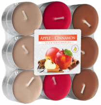 Obrázek k výrobku Bispol vonné čajové svíčky 18 ks Apple & Cinnamon - Jablko a skořice p15-18-87
