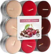 Obrázek k výrobku Bispol vonné čajové svíčky 18 ks Chocolate & Cherry - Čokoláda a višeň p15-18-104