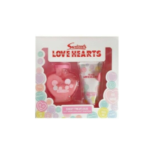 Obrázek k výrobku Swizzels Love Hearts dámský set sprchový gel 75 ml a cukrový tělový peeling 200g