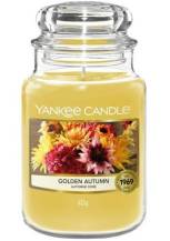 Obrázek k výrobku YANKEE CANDLE Velká svíčka ve skle Golden Autumn 623 g - slunečnicová semínka, zázvor, citrusy, chryzantéma, pačuli